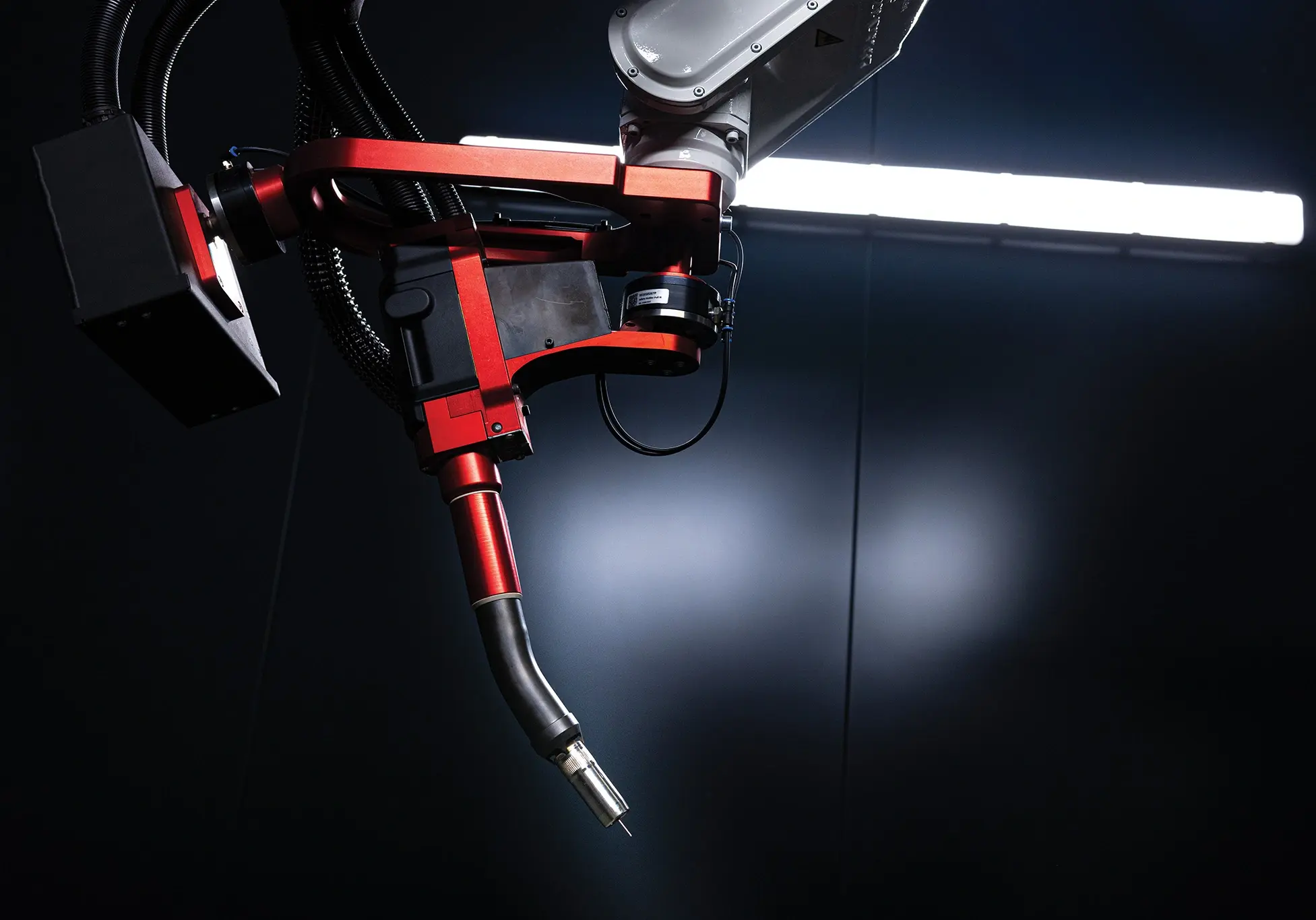 One of the 6 printing robots arm.