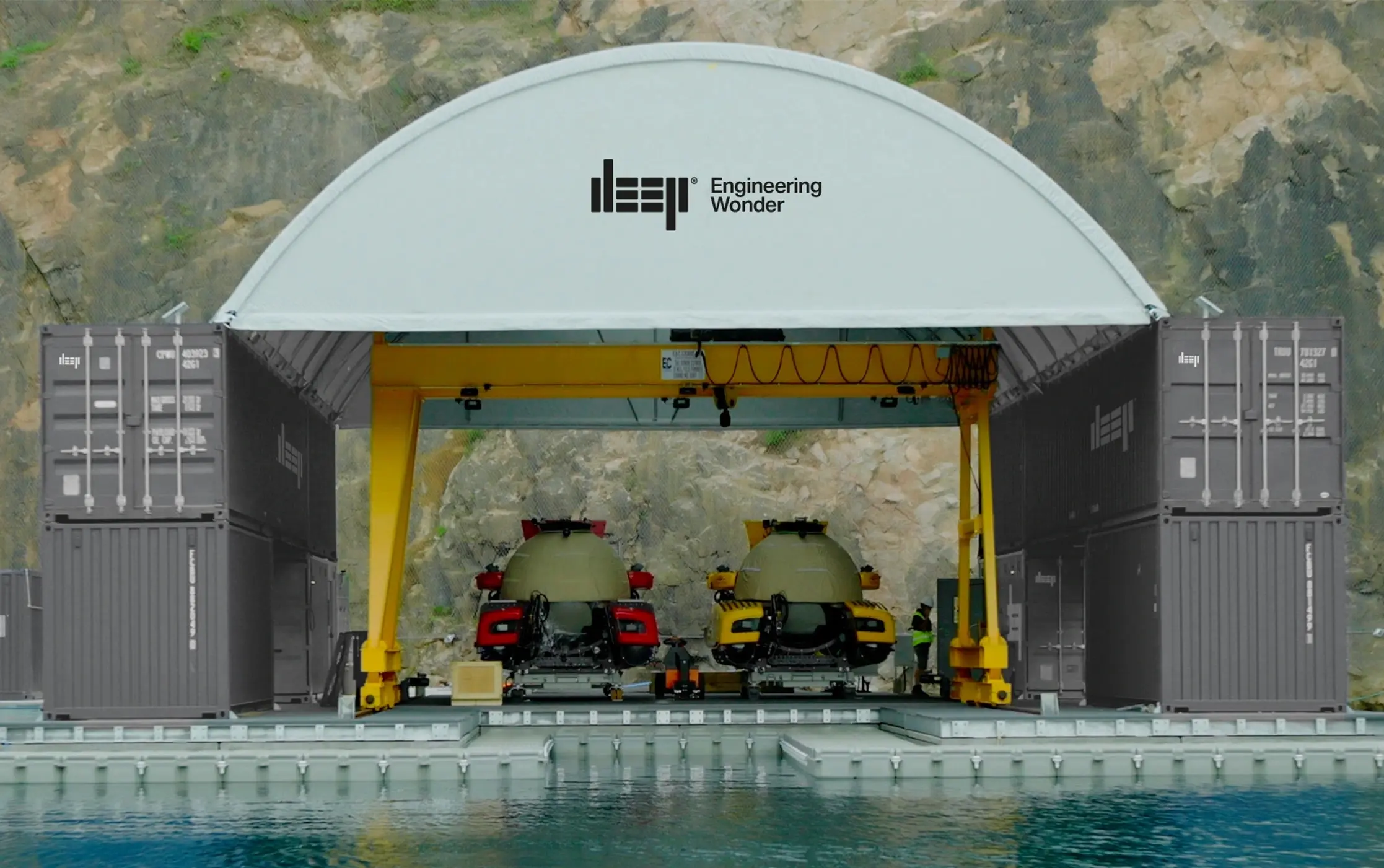 DEEP's Quarry base with two submersibles